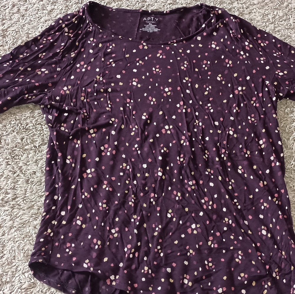 Apt. 9 Top Blouse Women's Size XL Color Purple Yellow Comfortable Stretchy